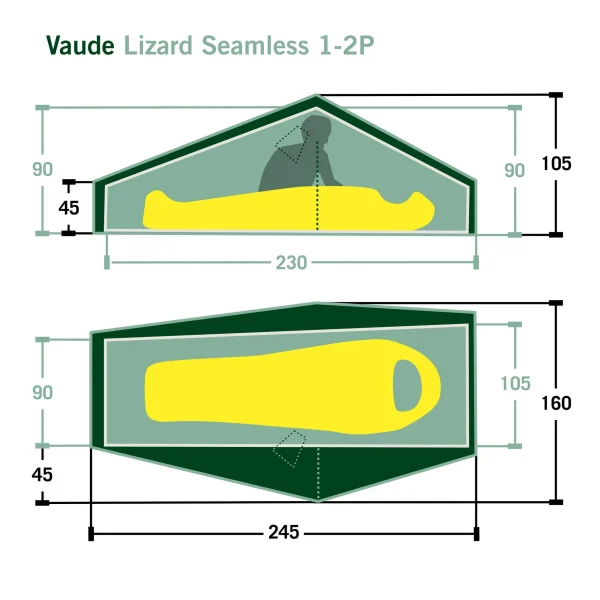 VAUDE LIZARD SEAMLESS 1-2P – Einpersonenzelt 3