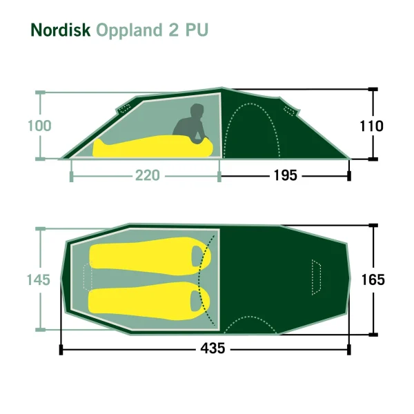 Nordisk OPPLAND 2 PU TENT – Tunnelzelt 3