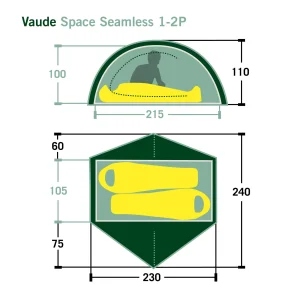 VAUDE SPACE SEAMLESS 1-2P – Kuppelzelt 28